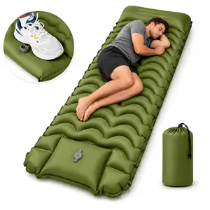 Hikenture 5-Inch Extra Thick Camping Sleeping Pad with Built-in Ft Pump, Pillow & Mat, 60-Second Inflation, 800lbs Support, Ultralight Compact Camping Accessory for Backpacking, Hiking,Camping