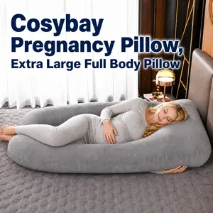 Cosybay Pregnancy Pillow, Extra Large Full Body Pillow,Full Body 55 Inch Maternity Pillow with Removable Washable Cover - Sleep Support for Legs, Back, Neck, Shoulder, Belly for Pregnent Women, Pregnancy Pillow for Wife,Maternity Pillow #fathersday