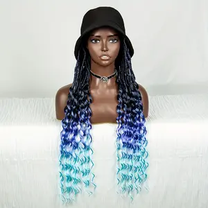 The new 2024 is a hot sellerBraided Baseball Cap Wig Box Braid Hair Extensions with Hat Color Synthetic Hair Cap Wig with Long Braiding Hair for Women