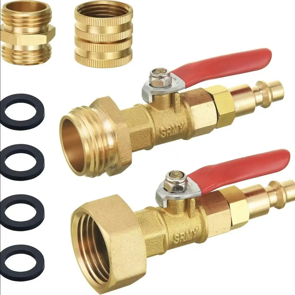 RV Winterizing Kit,RV Blowout Adapter withShut Off Valve,Sprinkler Blowout Adapter withQuick-Connect Plug to 3/4 Garden Hose,Camper Winterize Blowout Plug for WinterizingRV, Camper, Boat refill adapter