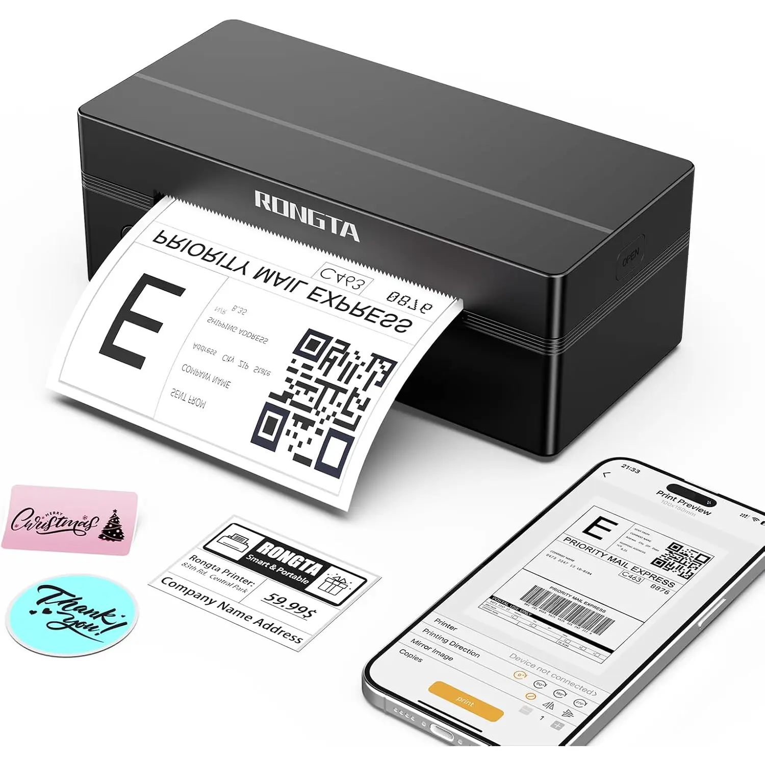 Thermal Shipping Label Printer, Wireless 4x6 Label Printer for Shipping Packages&Small Business, Compatible Windows/Mac/Android/iOS, RP425 : Office Products