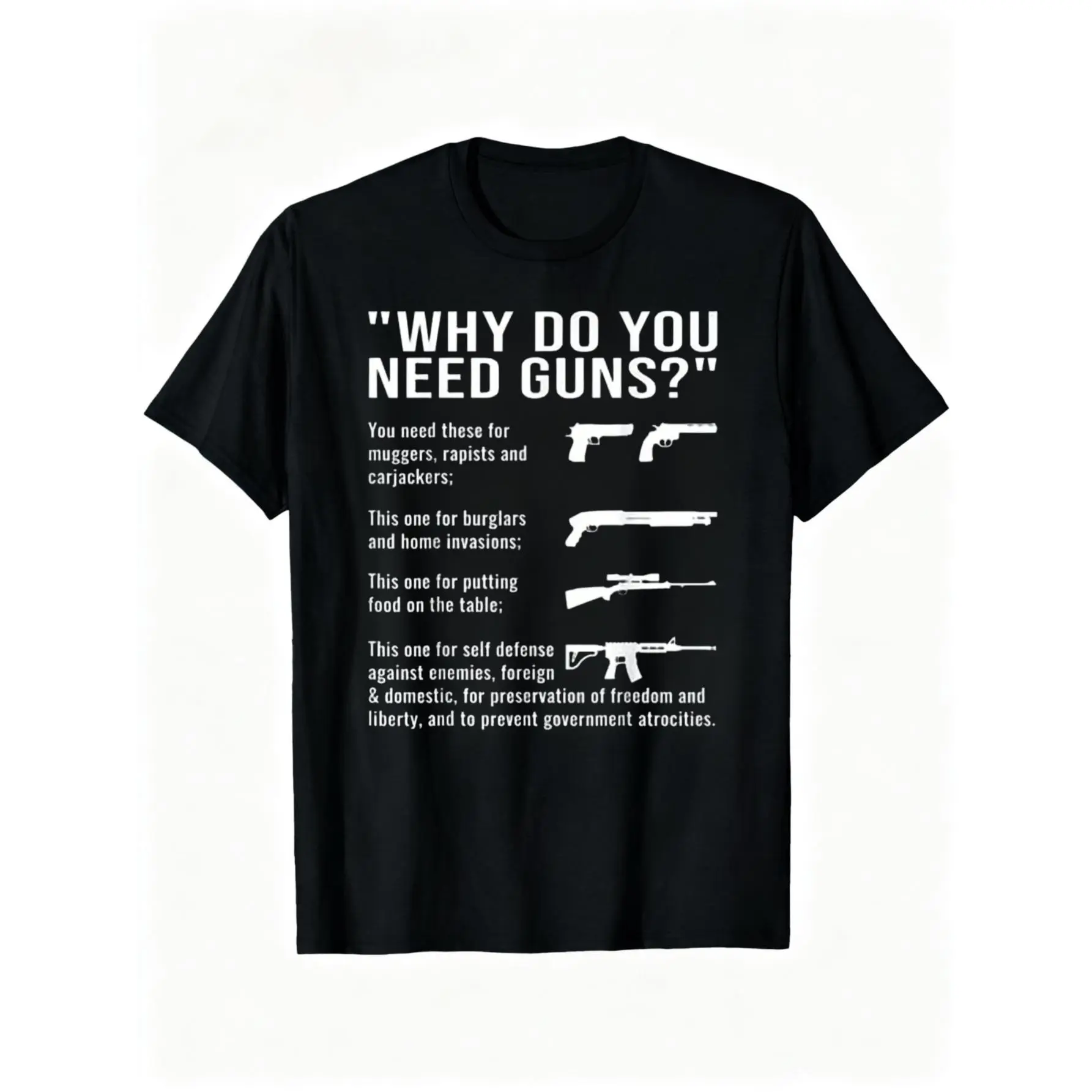 Men's Funny Gun Rights T-Shirt - Sarcastic 2nd Amendment Tee with Rifle Graphics - Black Shirt for Gun Lovers - Breathable Cotton Shirt - Machine Washable Loose Fit Top for Shooting Range & Political Events, Casual  double Tshirt Crewneck Menswear