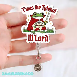 Twas the Tylenol Badge Reel, Nurse Badge Reel, Cute Medication Vial ID Holder, Neurodiversity Badge Reel, Acetaminophen Badge Reel, Anti-RFK