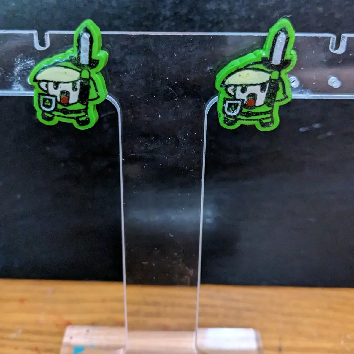 handmade Zelda polymer clay earrings