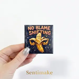 Banana Illustration Refrigerator Magnet, Courageous Responsibility Theme, Home Office Dorm Decor, Ideal for Back-To-School Season