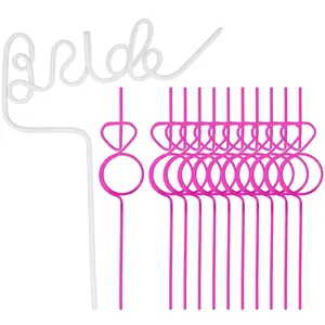 12count Bride To Be Straw Set Reusable Diamond Drinking Straws Wedding Decoration Bachelorette Hen Party Supplies Team Bride Gift