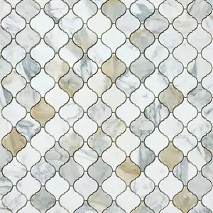 Calacatta Gold  Arabesque 3x3 Polished/Honed Marble Mosaic Tile Sample