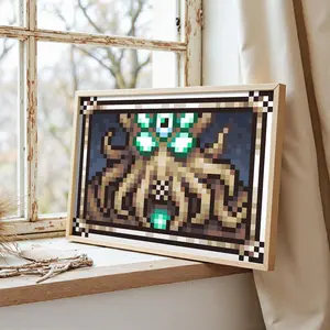 Terraria Paintings Posters Not a Kid nor a Squid Game Poster Pixel Art Canvas Painting Black Frame Wall Decor Art Gift 12x18 16x24 24x36 Inches Flexible Size Style