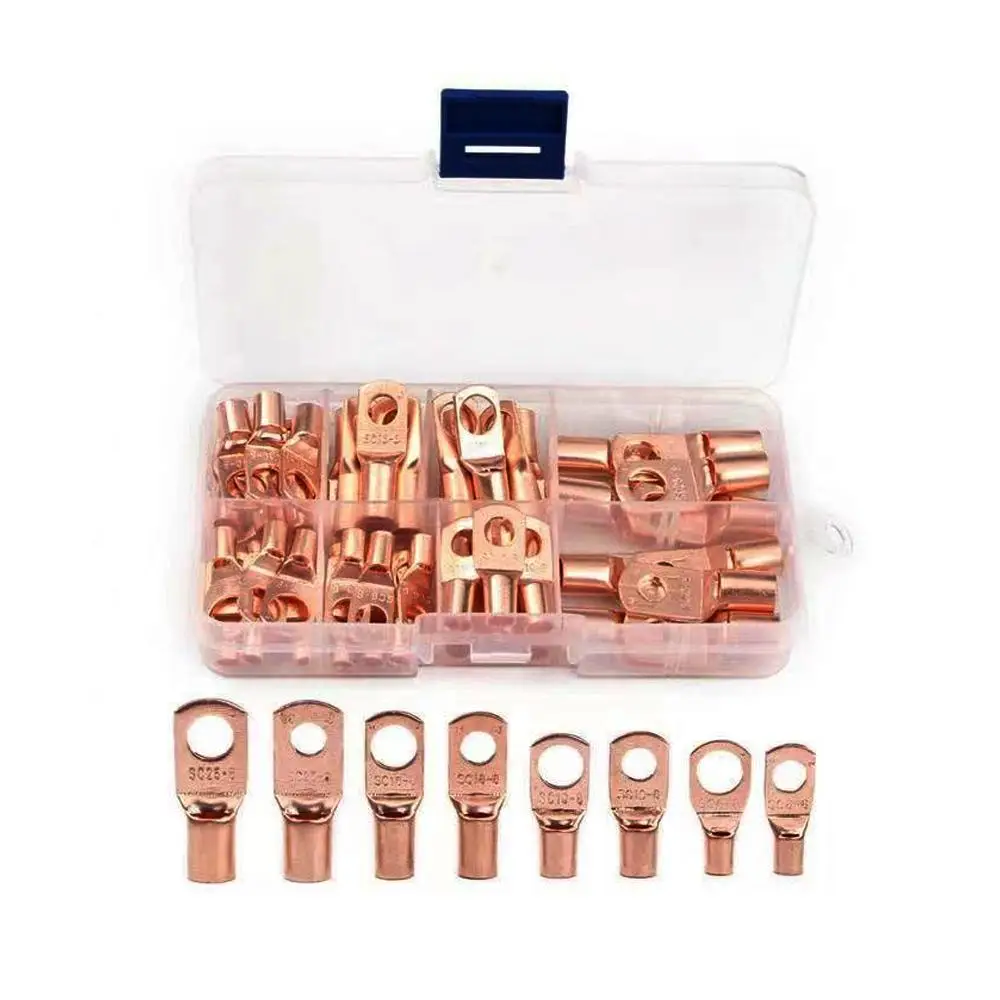 SC6-25 Copper Connector Tools Kit for Summer Gift, Practical Cable Voltage Terminal Connector Tool Set with Storage Box, Lug Connector Ring for Car Re