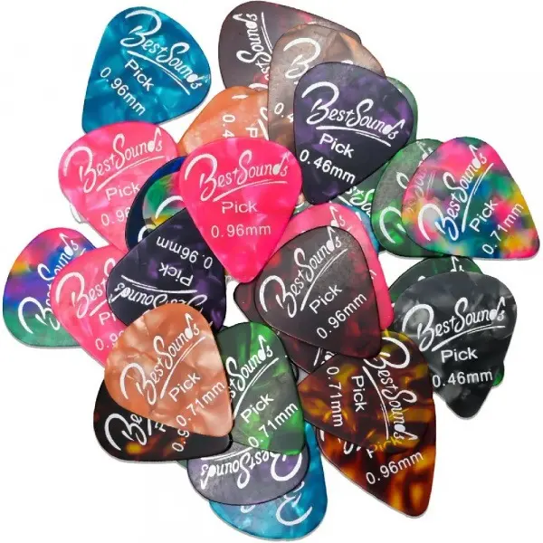 1 Pack Marbled ABS Guitar Picks 0.46/0.71/0.96mm Multi Thickness Flexible Plectrums Colorful Anti-Wear Picks For Acoustic Electric Guitar Ukulele