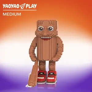 YaoYaoPlay Build Your Own Tung Tung Tung Sahur Medium 4000 Pcs DIY Modular Brick Toy Unique Gift for Teens Collectors Festival Inspired Puzzle Display
