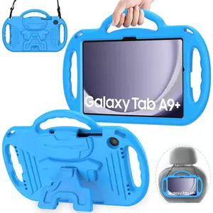 Case for  Galaxy Tab A9+/A9 Plus 11 Inch 2023 Case, with Strap, Shockproof Lightweight Handle Stand 2023 Model (SM-X210/X216/X218) with Lanyard, Blue