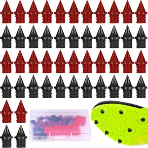 48 Pcs 1/4 inch Carbon Steel Pyramid Track Spikes for Competition, Lightweight Replacement Spikes with Spike Wrench for Track Running Shoes, for Track-Field Sprinting or Cross Country