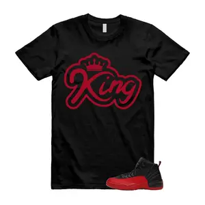12 Flu Game Varsity Red Black 2025 T Shirt Match KING2