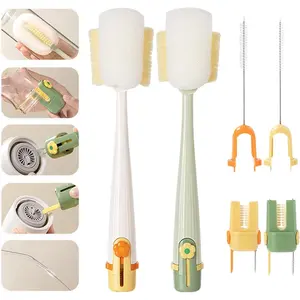 5 in 1 Bottle Cleaning Brush, Multifunctional Cup Cleaner Brush Set, 5 in 1 Bottle Cleaning Brush Set for Efficient Cleaning of Bottle Body, Neck, Straw, Seams & Lids, Bottlewasher