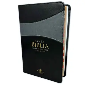 Bible in Spanish 12 Point Large Font Reina Valera 1960 Imitation Leather Black and Grey with Index