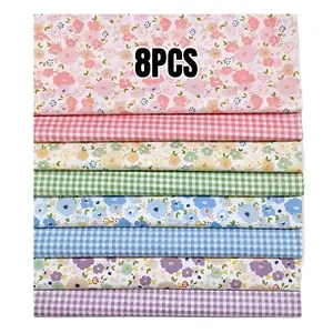 8-Pack Precut Cotton Fat Quarter Fabric Bundle, 18×22in 8 Unique Floral Prints, Soft Quilting Squares for Handcraft Enthusiasts’ DIY Craft Projects, Endless Design Possibilities for Sewing & Patchwork