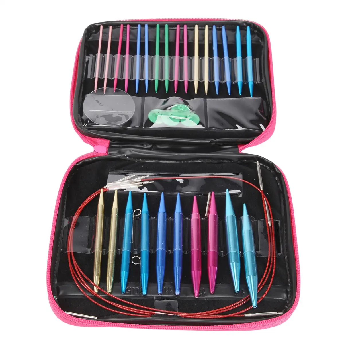 Interchangeable Circular Knitting Needles Knitting Kit - 26-Piece Aluminum Set, 13 Sizes, 10.0 mm Option, for Sewing Craft Projects, Ideal for Mom, Interchangeable Knitting Needles