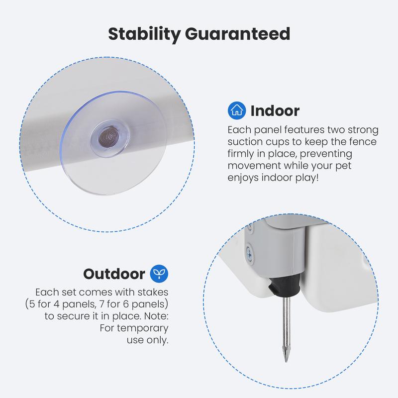 Plastic Dog Playpen - Expandable & Durable Pet Fence for Medium Dogs - Indoor & Outdoor Portable Puppy Playpen with Secure Locking Door