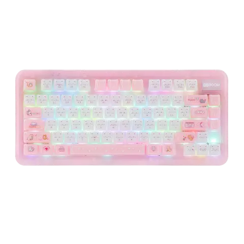 KiiBoom Phantom81 Lite Wireless 75% Gasket Mechanical Gaming Keyboard - Hot-Swappable, QMK-VIA Programmable, Thocky Tri-Mode (2.4G/BT5.0/USB-C), RGB Lights, Foam, Latex, UV Protection, Creamy ABS Mold Colored LED Keycaps, DIY Gaming Accessory, Pe, Creamy,