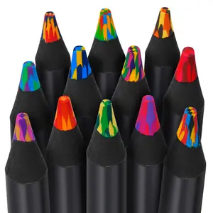 Rainbow Pencils for Kids 12 Colored Art Supplies Trendy Stocking Stuffers for Valentines Birthday Party Favors Easter Basket for 8-12 Year Olds