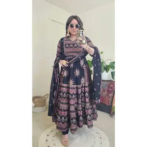Cotton Anarkali Kurta 3 Piece Set, Affordable Indian Ethnic Wear