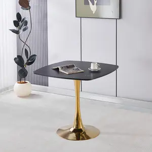 31.5INCH DINING TABLE BLACK AND GOLDEN