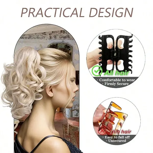 TLL Drawstring Ponytail Extension 12 Inch Curly For White Women Human Hair Short Synthetic Pony Tail Hair Extension With Claw Clip Updo White wig