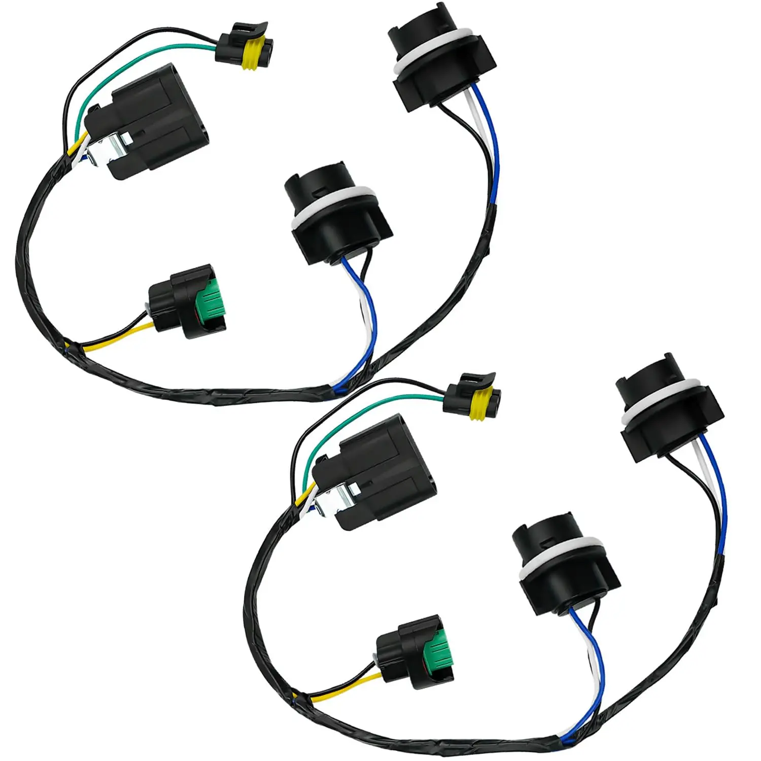 Front Right and Left Headlight Wiring Harness Fit for Chevrolet Silverado GMC Sierra 1500 2500HD 3500HD 2007-2014, Driver and Passenger Side Lamp Socket Wire Replace 645-745 15841609 25962806