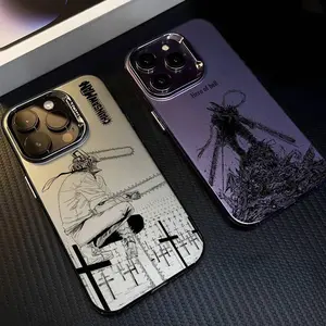 C-Chainsaw ManS Denji MAKIMA Phone Case For IPhone 17 16 15 14 13 12 Pro Max Air Multicolor Matte Laser Metallic Aurora Funda