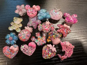 Bling Bling sequin star Aurora Glitter Resin charms for DIY Unique Special Croc Shoes