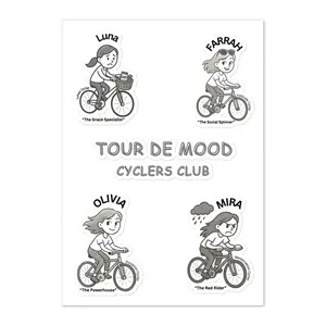💫 Cycle Gang Sticker Set — All the Moods, One Pack- Sticker sheet