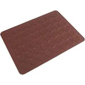 lyrlody Silicone Macaron Baking Mat, 48 Holes Round Non Stick Silicon Liner Bake Pans Trays Rolling for Macaron Pastry Cookie