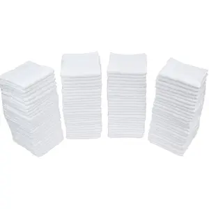 White Cotton Washcloths 12x12, Set of 60 - Perfect for Everyday Use and Cleaning