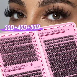 640pcs Individual False Lash Clusters, Eyelash Extension, DIY Cluster Lashes, High Capacity 30d40d50d D Curl, Mixed Length, Natural Look, Extra Thick, Wispy, Ultra Soft, Super Light