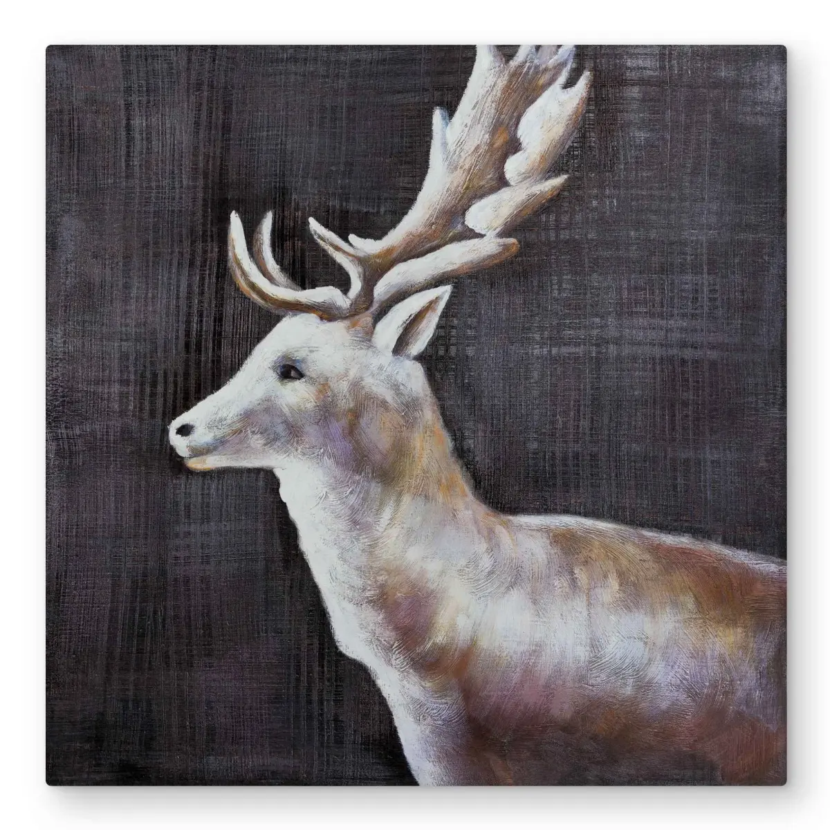 Begin Home Decor C1MP3232N4AIZQ 32 x 32 in. Deer Profile View in the Dark Wall Art - Living Room Metal Print