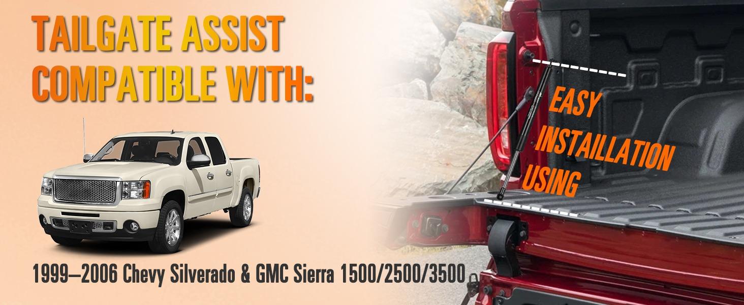 Nilight Pickup Tailgate Assist Shock Accessories for 99-06 Silverado Sierra, Truck Tail Gate Lift Assist Tailgate Shock Damper fit for Chevrolet Silverado GMC Sierra 1999-2002 2003 2004 2005 2006