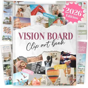 Vision Board Book – Create Your Dream Life with Inspirational Clip Art, Collage Pictures & Quotes | Vision Board Supplies Kit for Women | Ideal Magazines to Visualize & Achieve Your Goals