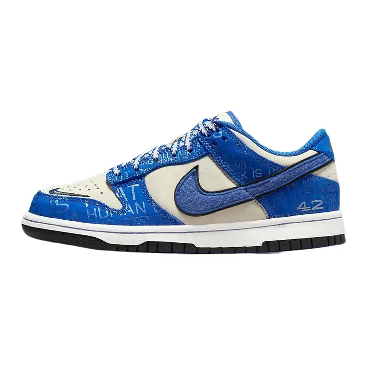 Nike Dunk Low GS 'Jackie Robinson' Youth/Women's Athletic Footwear - All Seasons Smooth Leather Upper, Classic Silhouette, Cushioned Comfort, Durable Traction, Sports Shoe Sneaker, Sports Shoes, Casual, Classic Low Cut, Clean Block