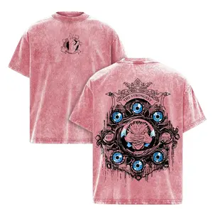 Gojo Satoru Six Eyes Tee Washed Vintage Oversized Heavy Cotton Jujutsu Kaisen Execution Graphic T-Shirt Unisex Crewneck Streetwear Double Printed Anime Manga JJK Top retro