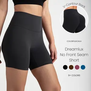 Colorfulkoala High Waisted No Front Seam Biker Shorts for Women 6" Athletic Shorts with Hidden Inner Pocket Sports Shorts for Gym Yoga Running