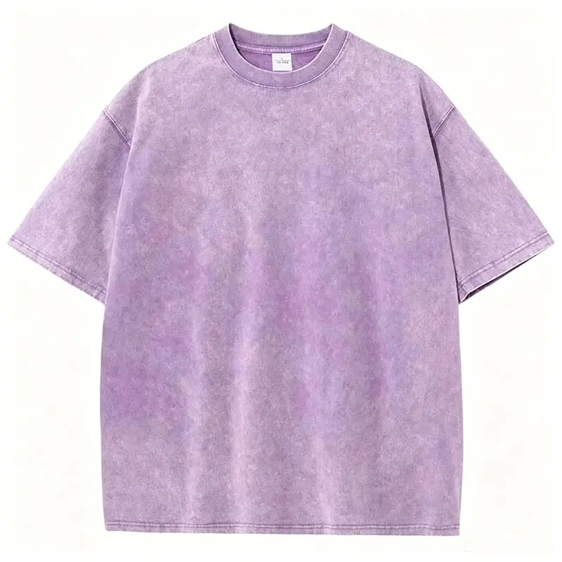 American Style Retro Heavy weight Solid Color Short Sleeved T-shirt Men Women Summer Street Trendy Washed Old Oversized Clothes
