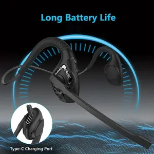 Open-Ear Air Conduction Headphones - CVC 8.0 Noise Cancelling Mic, Wireless Stereo for Office/Running/Driving, All-Day Comfort Fit Audio Charging