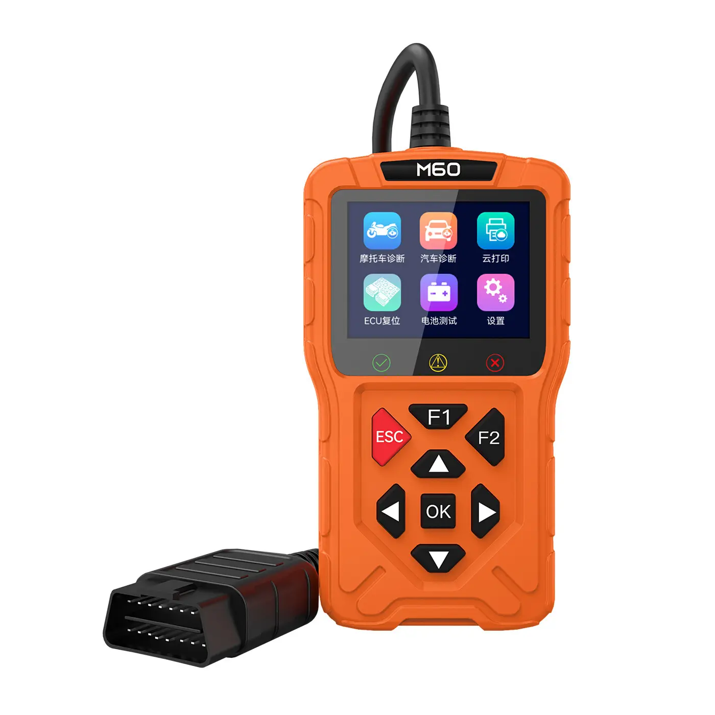 OBD2 Car & Motorcycle Diagnostic Scanner - Compact Plug-n-Play Fault Code Reader, ECU Reset, Real-Time Data Streaming, 13x5cm Portable Tool for Beginners, Universal Fit for Most Models, Roadside Emergencies