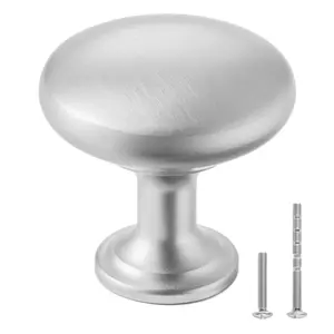 VEVOR Cabinet Knobs, 25 Pack, 1.1 Inch Zinc Alloy Drawer Pulls Door Handles, Mushroom Kitchen Dresser Solid Knobs, Cupboard Hardware with Screws for Bathroom Closet Cabinets Drawers, Nickel Color