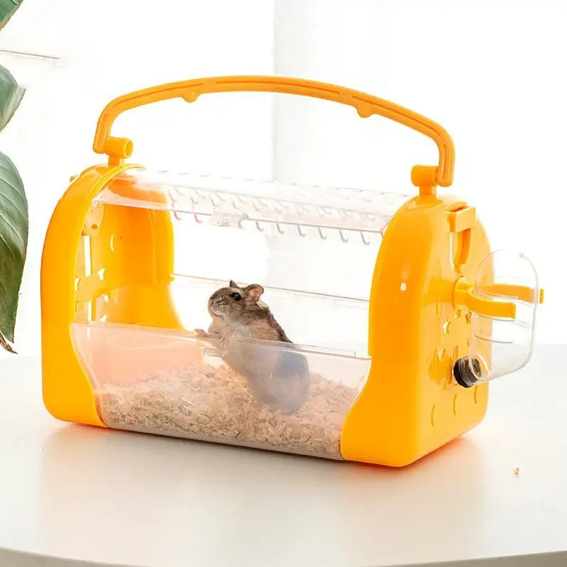 Portable Dwarf Hamster Travel Carrier - Clear View Small Pet Cage