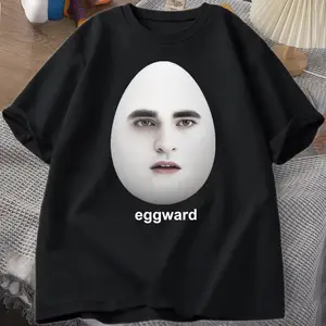 Twilight Eggward Meme T-Shirts Men Edward Cullen Parody Humor Graphic T Shirt Casual Cotton Short Sleeve Printed Tshirt Tops