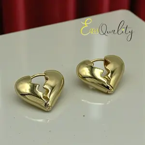 Heart Hoops - Gold Plated 14k