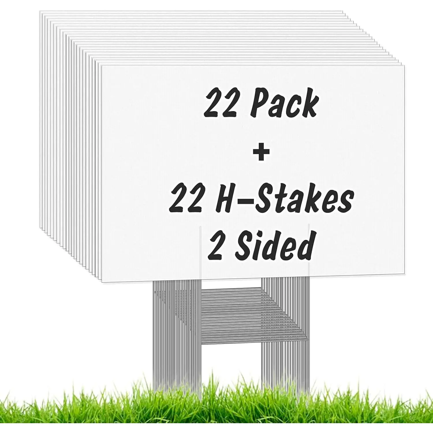 22 count Blank Yard Signs with Stakes,  17X12inch White Garden Yard Signs Yard  Signs Corrugated Plastic Signs for Party Decorations,Garage , Guidepost, Open House