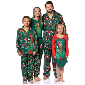 Scooby-Doo Boys' Christmas Character Tree Reindeer Button Sleep Pajama Set
